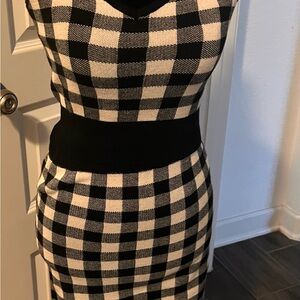 Elegant Black and White Checkered Women's Top